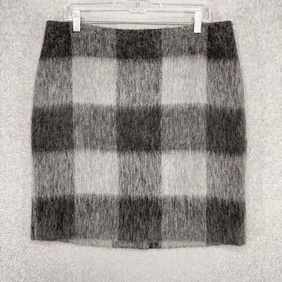 Talbots Petites Sweater Skirt Womens Sz 14 P Wool Alpaca Buffalo Plaid Back Zip - Picture 1 of 10